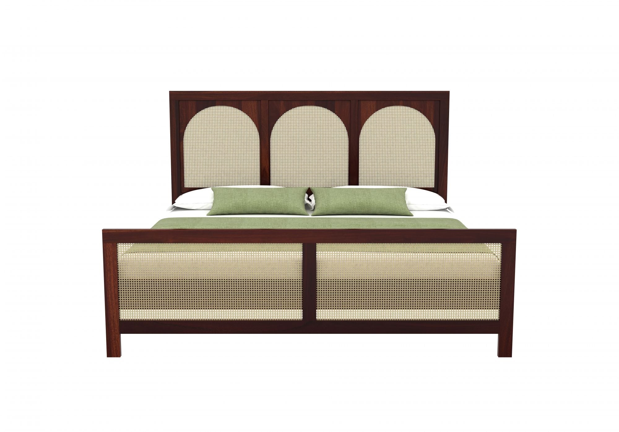 Craft D Art Sheesham Wood Queen Size Bed Without Storage (Walnut Finish)