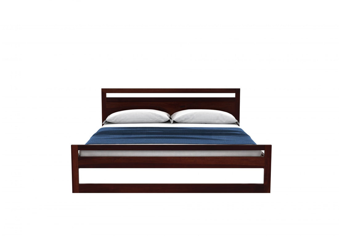 Oraxen Sheesham Wood King Size Bed Without Storage (Walnut Finish)