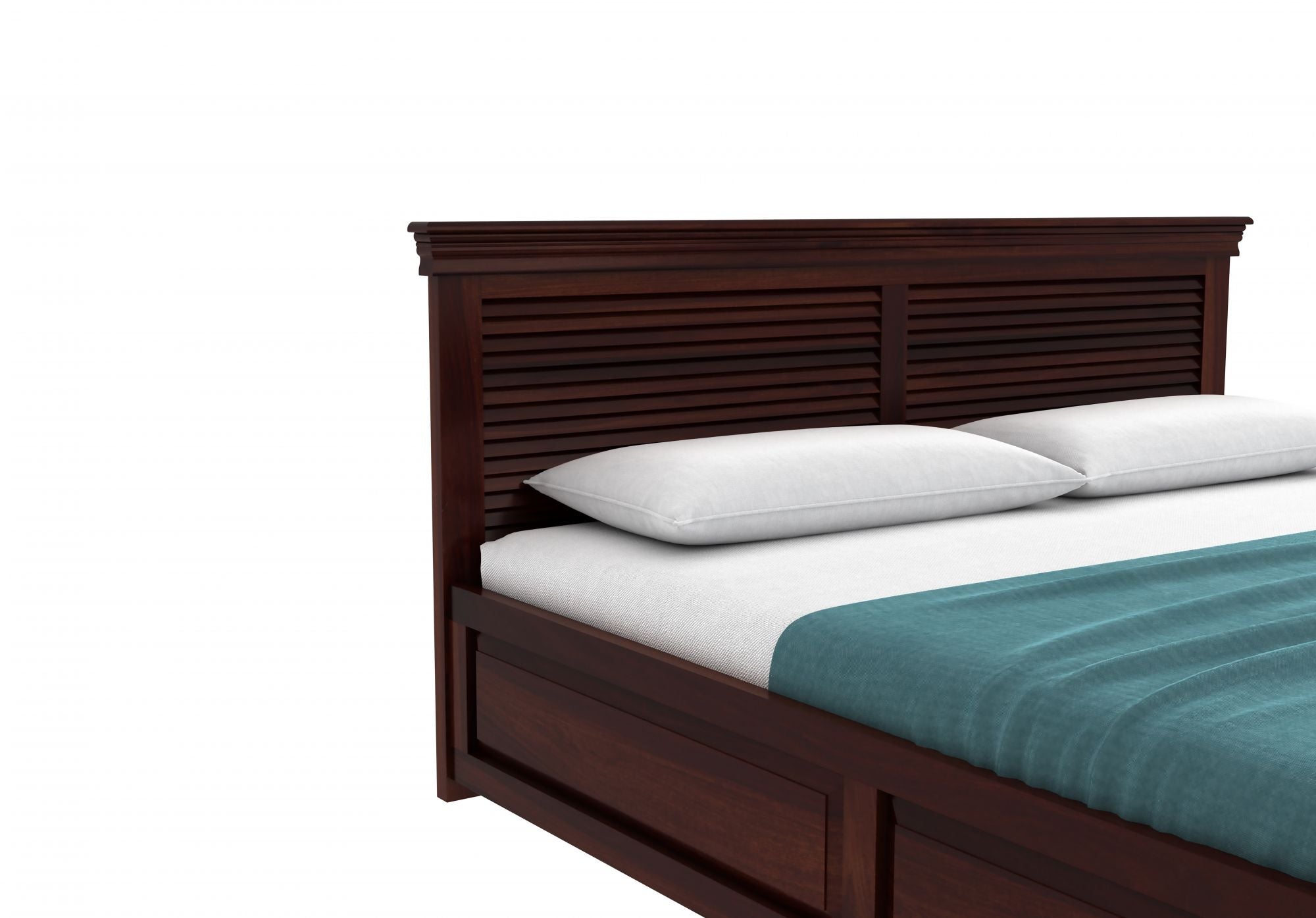 Craft D Art Sheesham Wood King Size Bed With Storage (Walnut Finish)