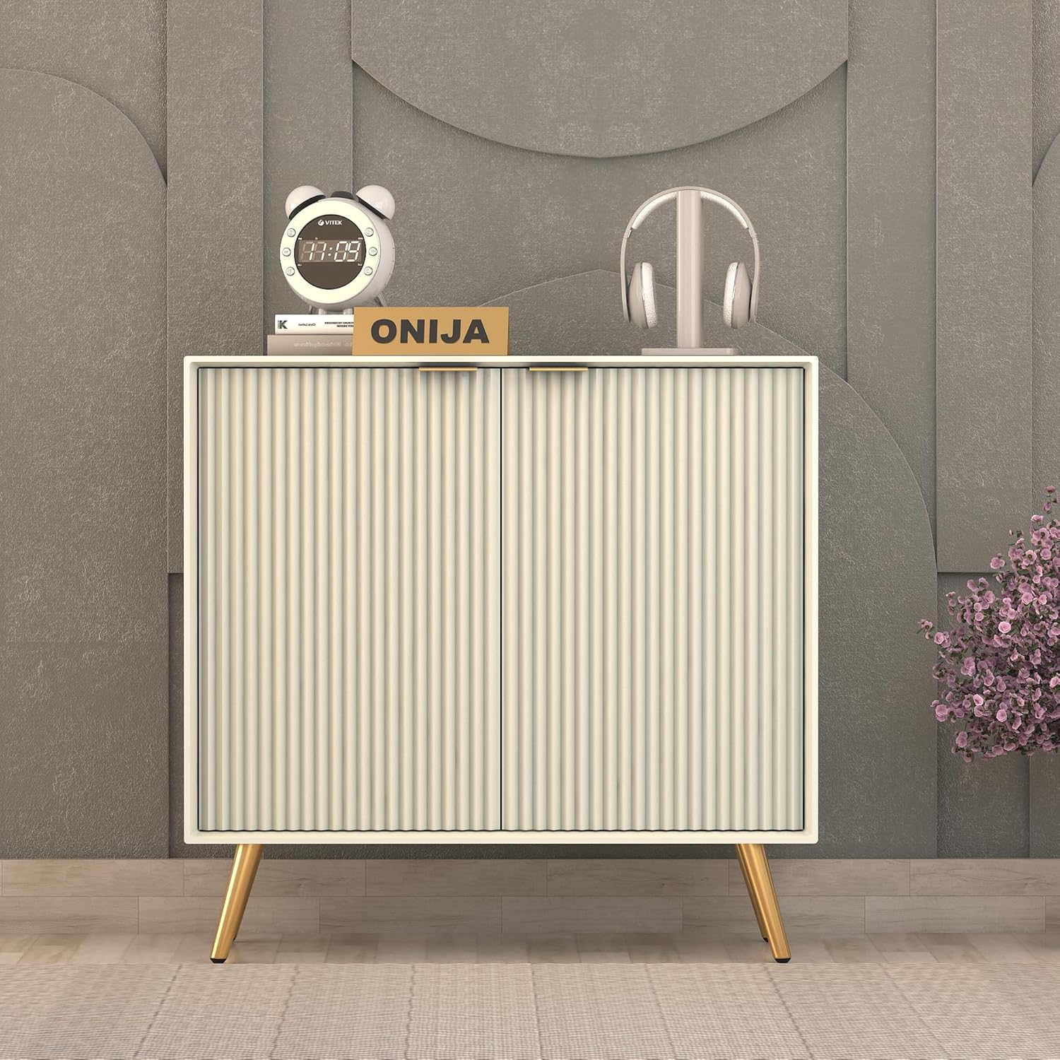 Craft D Art HDMR Premium Wood Sideboard Cabinet (White)
