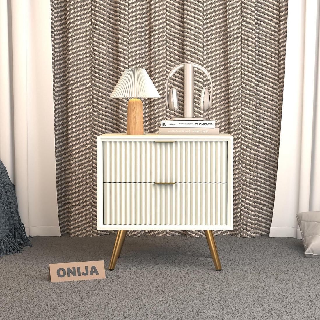 Modern White Bedside Table