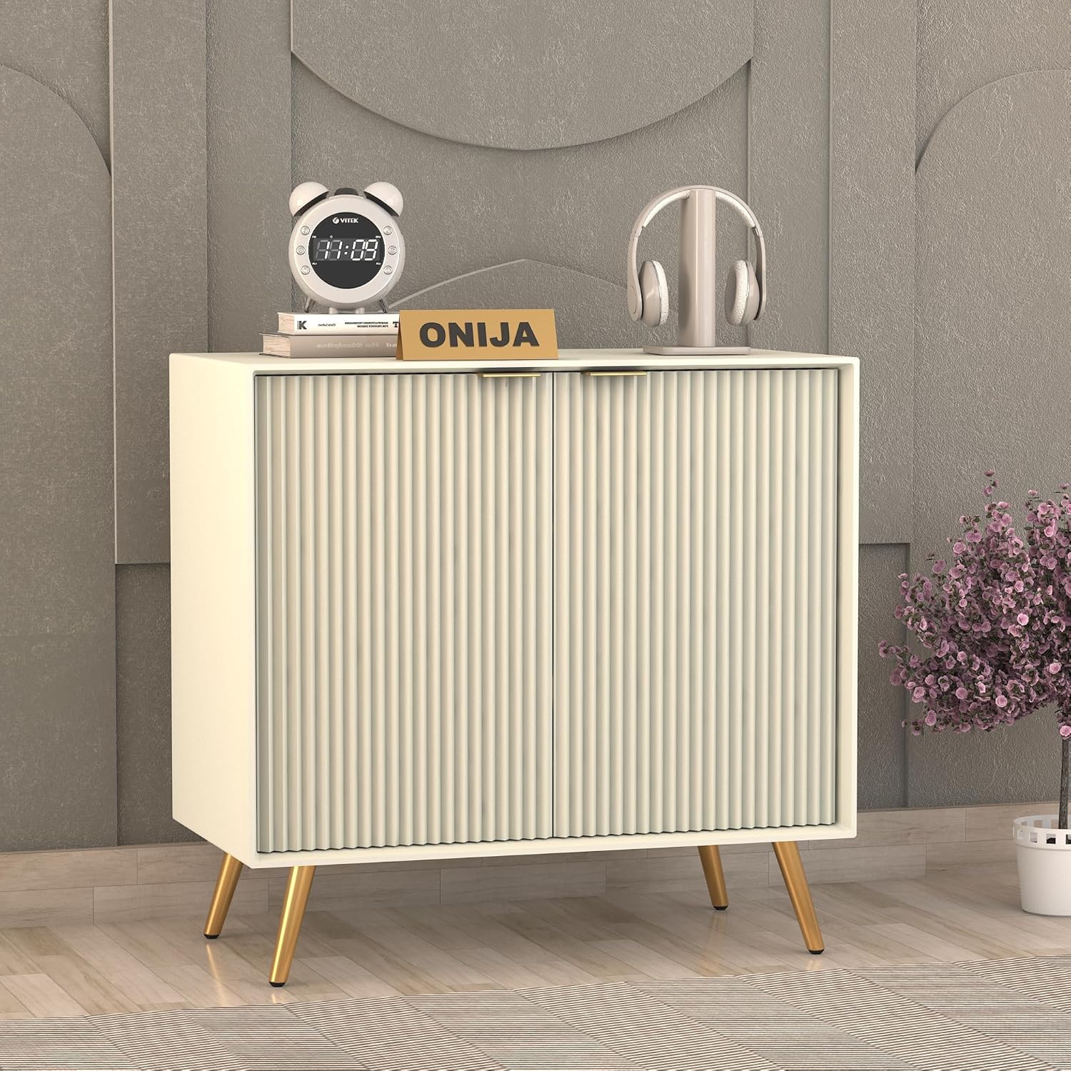 Craft D Art HDMR Premium Wood Sideboard Cabinet (White)
