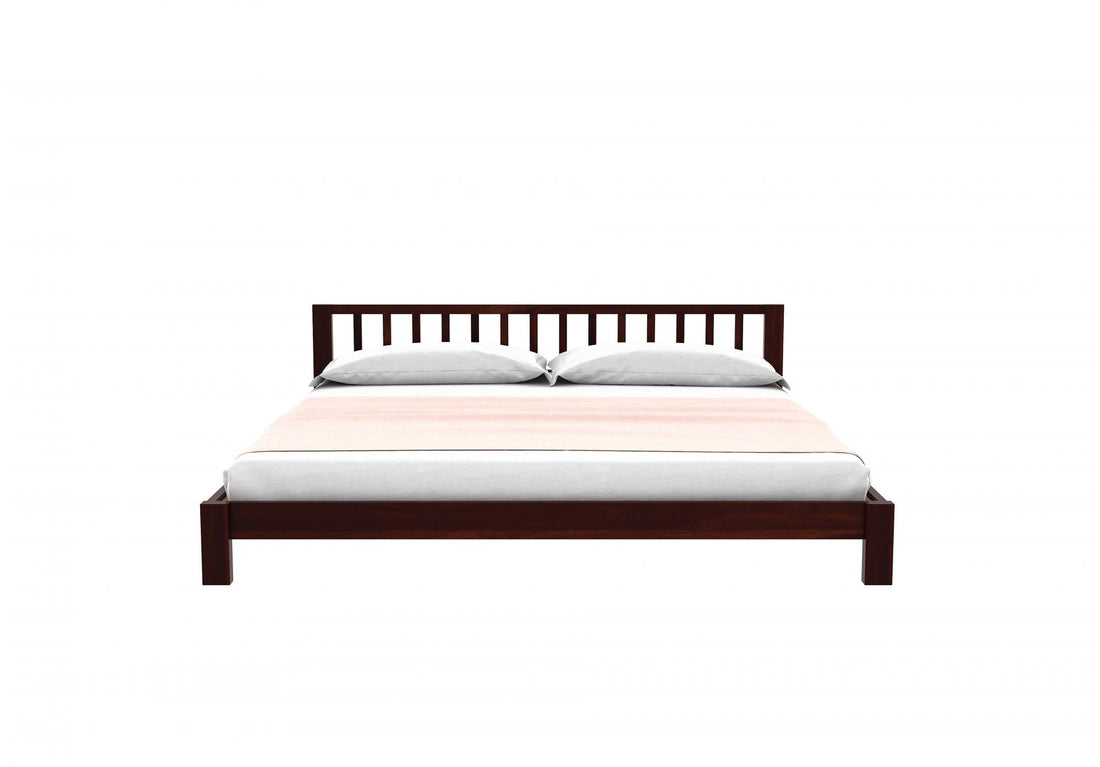 Craft D Art Sheesham Wood Queen Size Bed Without Storage (Walnut Finish)
