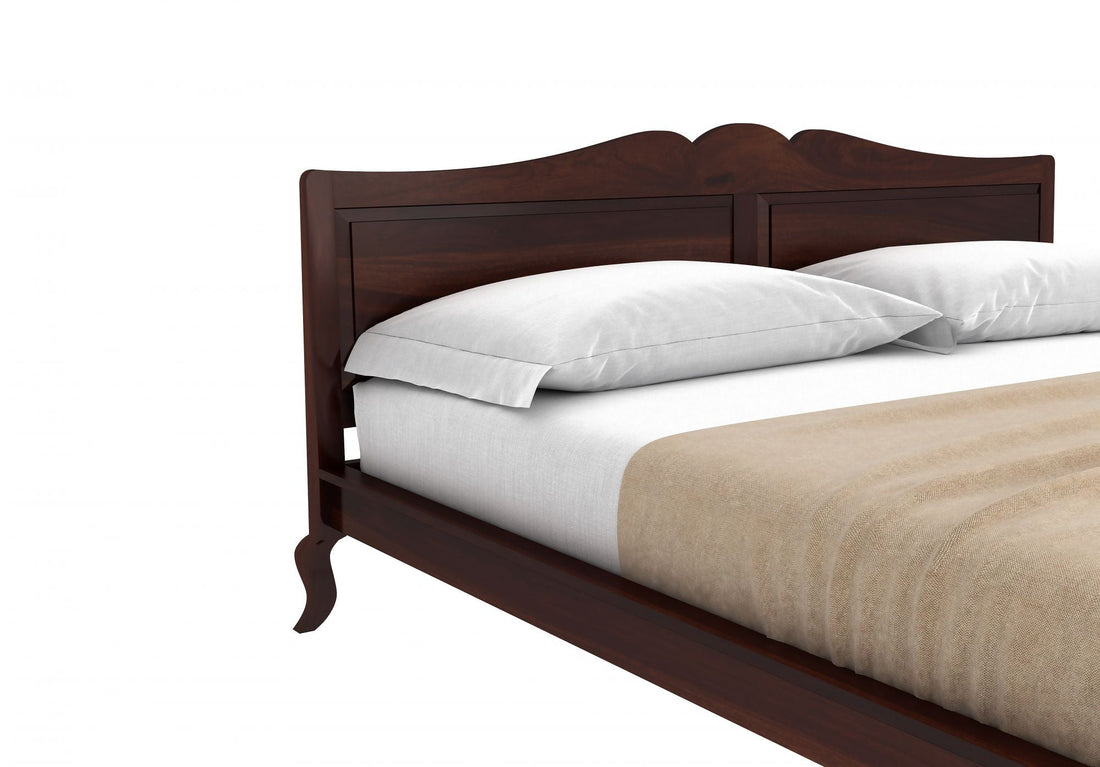 Craft D Art Sheesham Wood King Size Bed Without Storage (Walnut Finish)