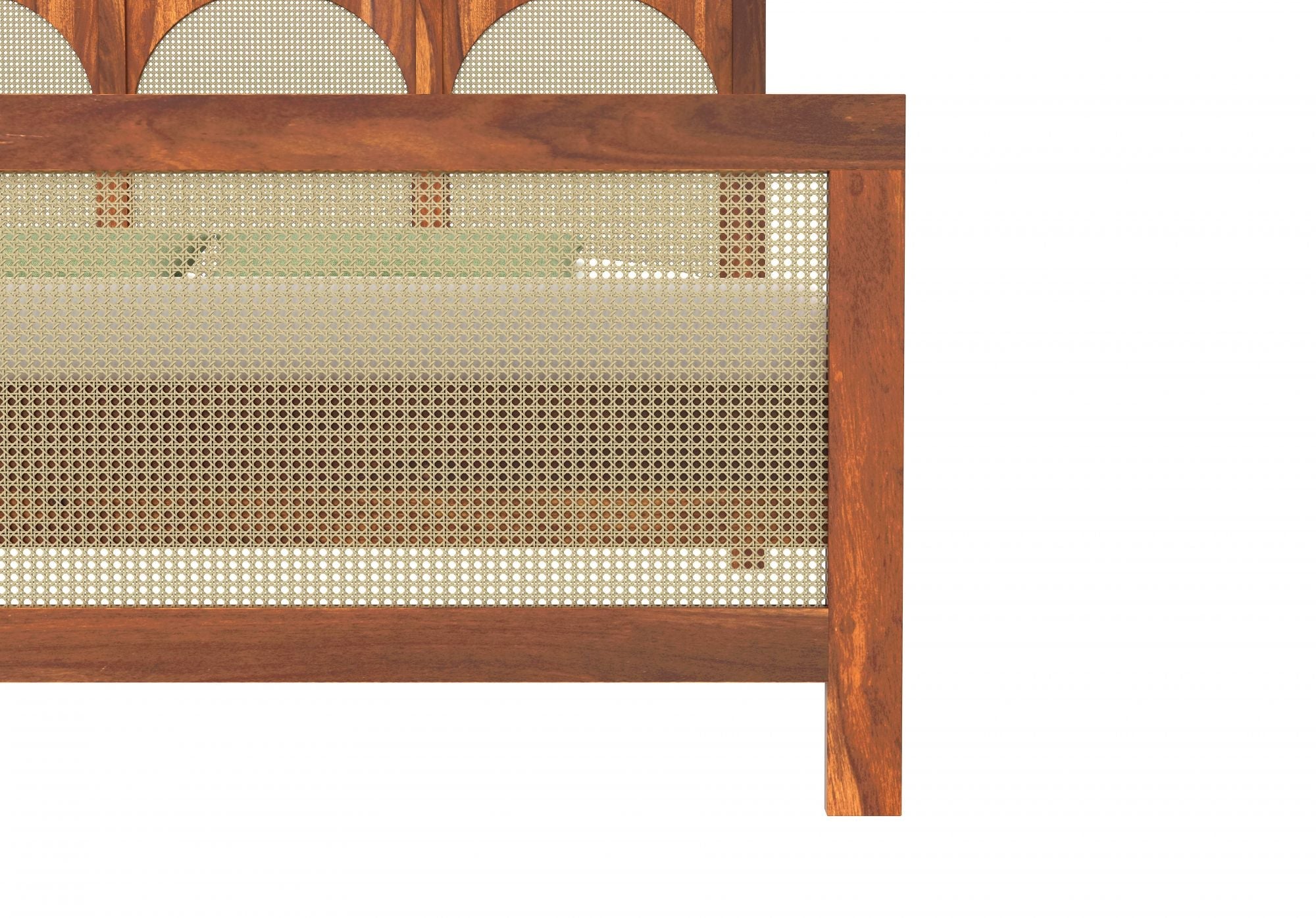 Craft D Art Sheesham Wood King Size Bed Without Storage (Honey Finish)