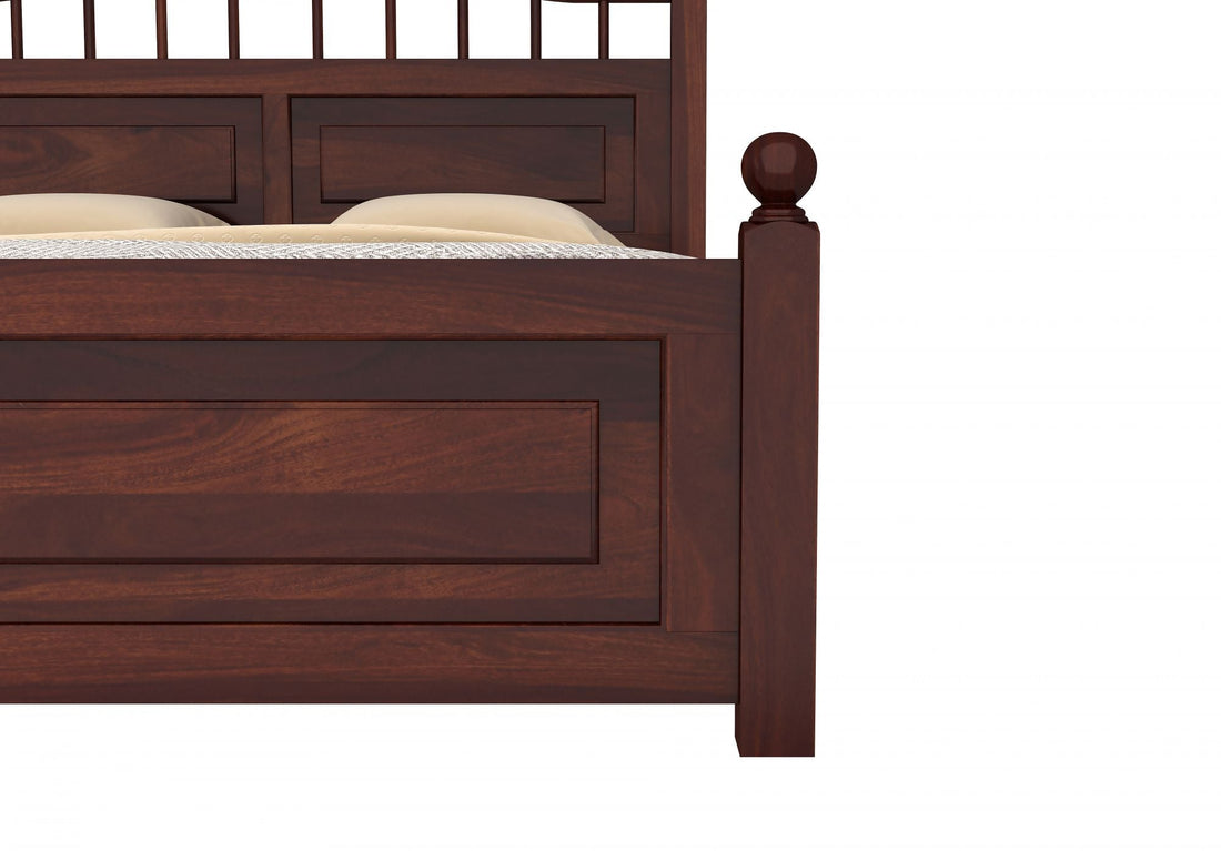 Craft D Art Sheesham Wood King Size Bed Without Storage (Walnut Finish)