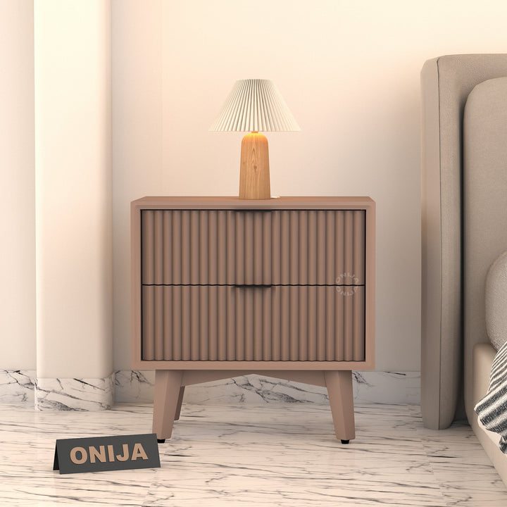 Craft D Art HDMR Premium Wood Bedside Table (Mocha Beige)