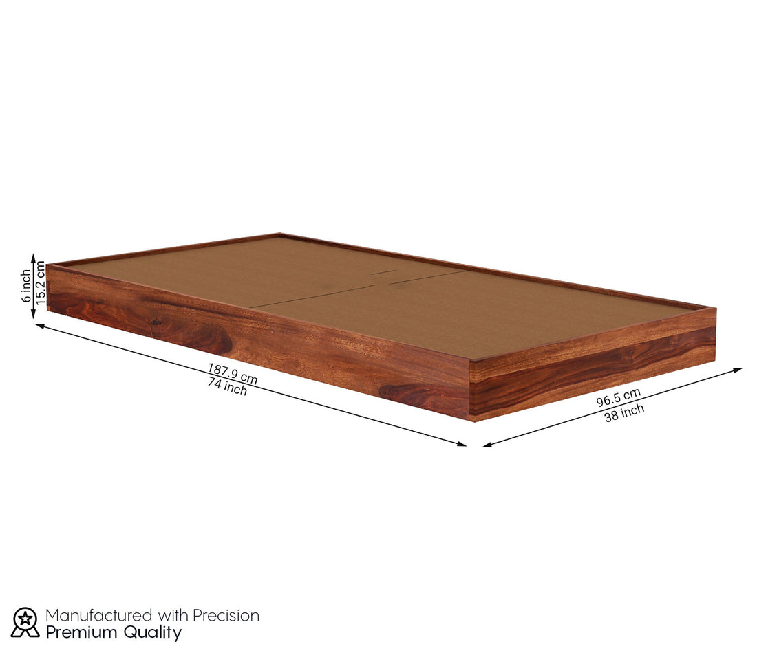 Craft D Art Sheesham Wood Single Bed Without Storage (Honey Finish)
