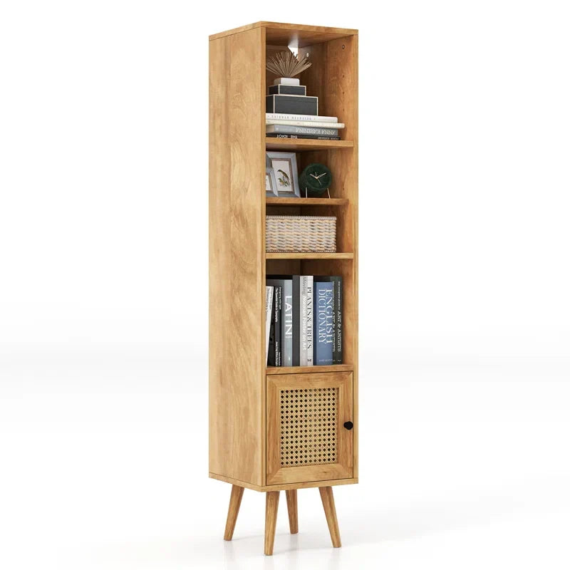 Craft D Art Every Choice Solid Acacia Wood Rattan Bookshelf For Home