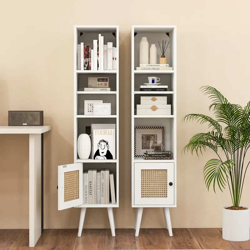 Craft D Art Every Choice Solid Acacia Wood Rattan Bookshelf For Home