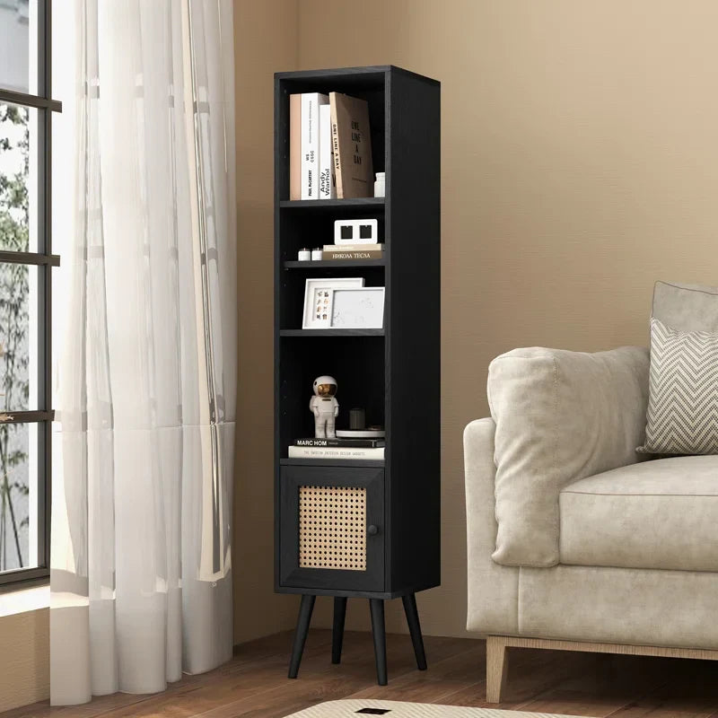 Craft D Art Every Choice Solid Acacia Wood Rattan Bookshelf For Home