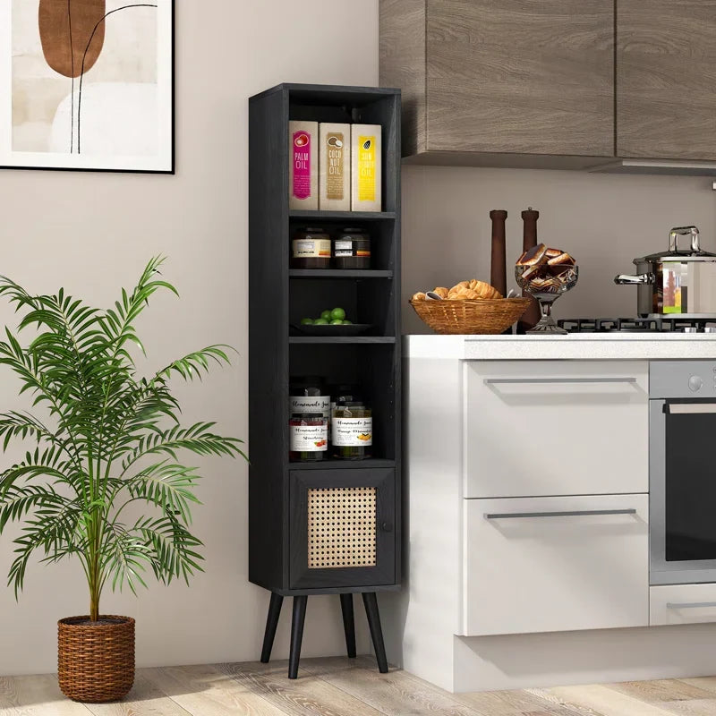 Craft D Art Every Choice Solid Acacia Wood Rattan Bookshelf For Home