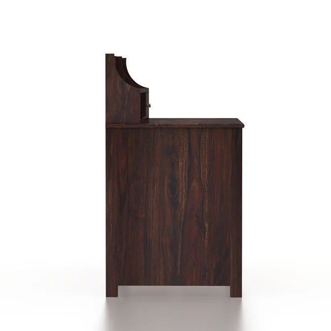 Craft D Art Sheesham Wood Study Table with Storage & Cane Cabinet