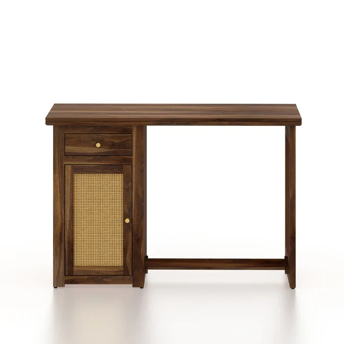 Craft D Art Sheesham Wood Study Desk with Cane Cabinet