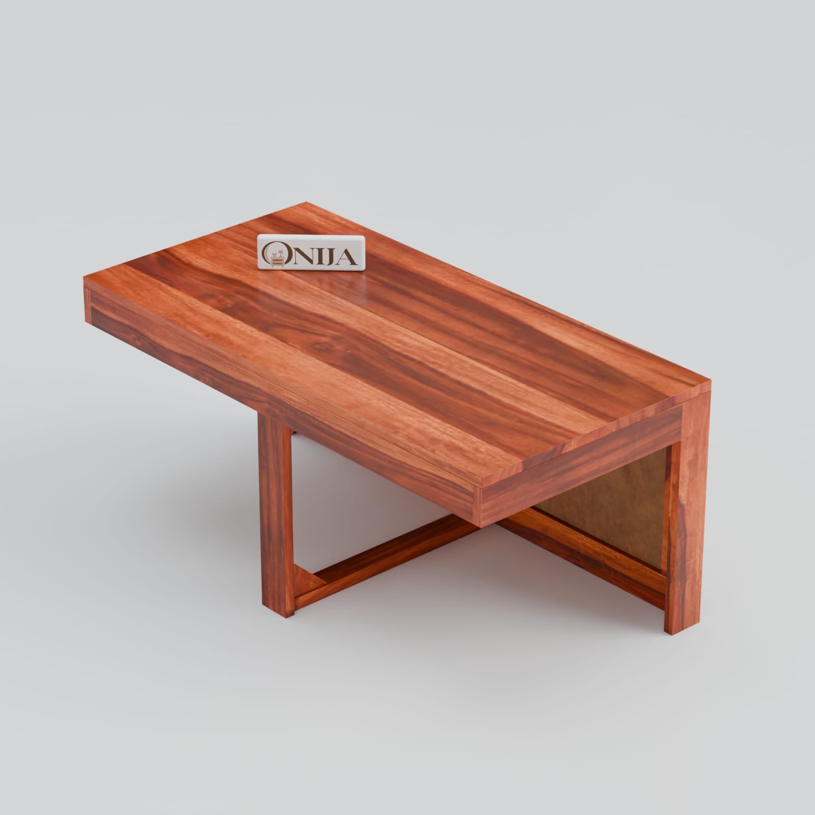 Craft D Art Solid Wood Cane Coffee Table with Hidden Seating | Natural