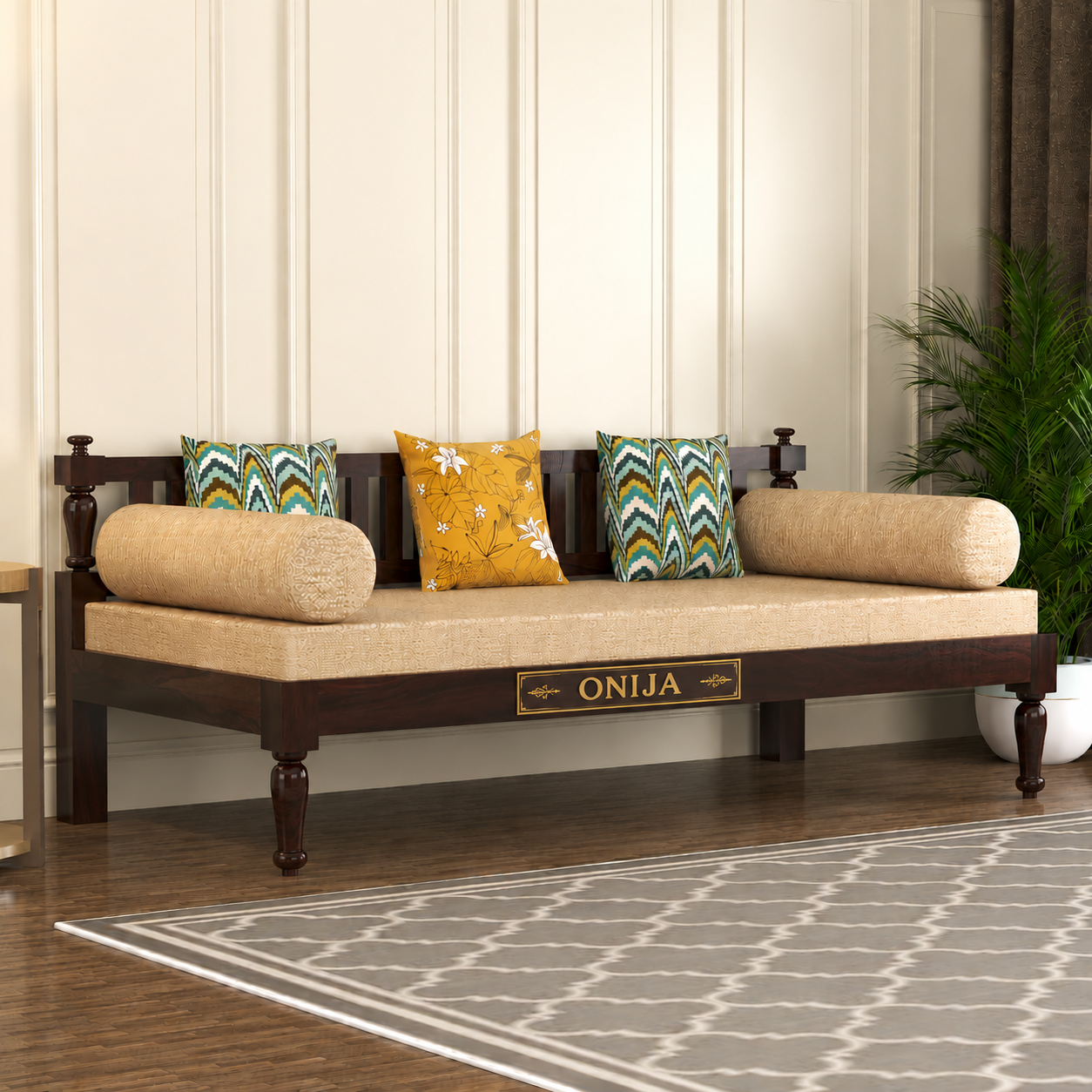 Wooden Couch Diwan Sofa Settee for Living Room
