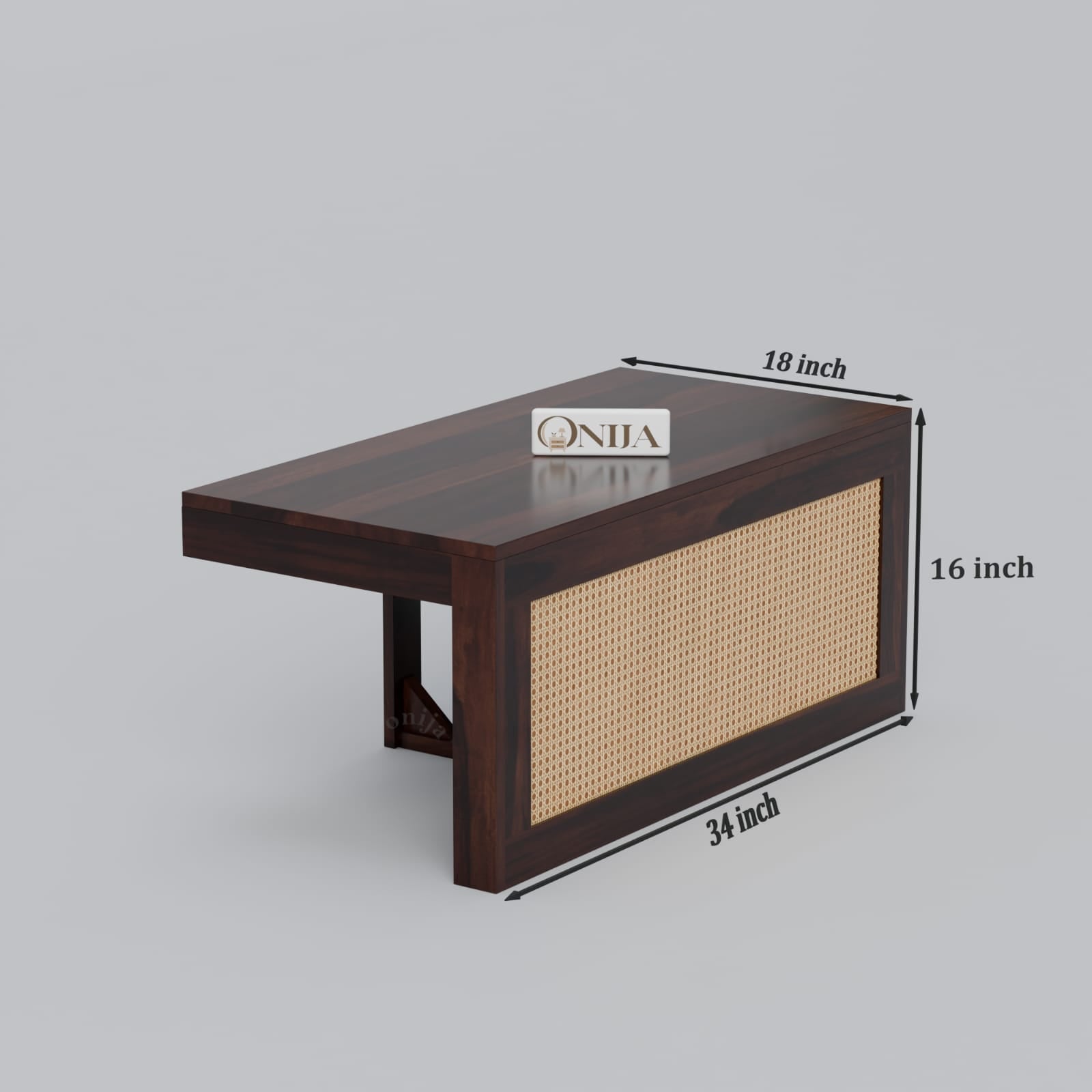 Craft D Art Solid Wood Cane Coffee Table with Hidden Seating